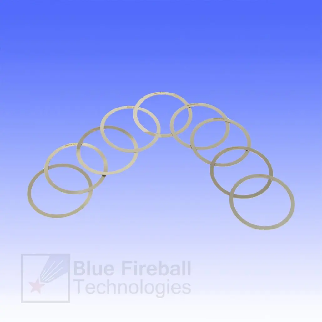 Blue Fireball 9-pc Fine-Tuning Spacer Ring Set for M54 Threads - 0.1 to 1.0 mm 