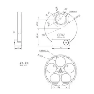 ZWO 5-Position Electronic Filter Wheel for 2-inch Mounted or 50.4mm Unmounted Filters