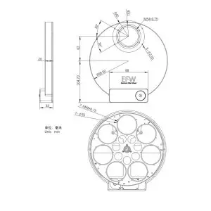 ZWO 7-Position Electronic Filter Wheel for 2-inch or 50.4mm Filters 