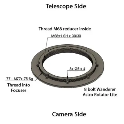 Ritchey-Chretien  TSRCRed-G2 to Wanderer Rotator Adapter
